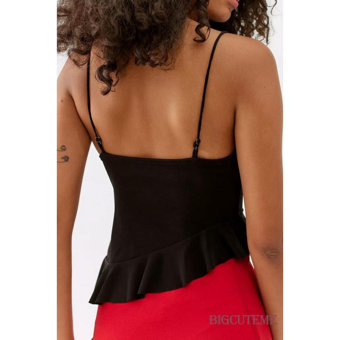 Áo Hai Dây Cổ Chữ V Màu Sắc Thời Trang Mùa Hè Cho Nữ