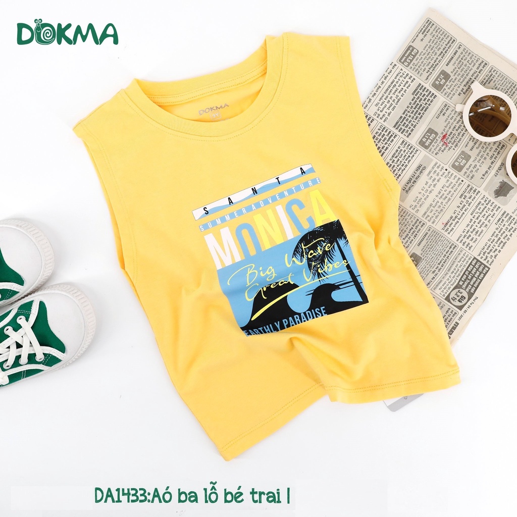 Áo 3 lỗ sát nách bé trai Dokma - chất cotton Mỹ mềm mát, thoáng khí
