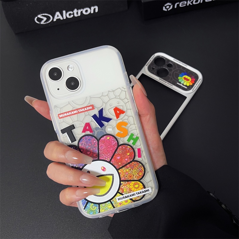 Ốp Điện Thoại Tpu Trong Suốt Chống Sốc in Hình Hoa Hướng Dương Cầu Vồng 2 Trong 1 Cho iphone 14 13 12 11 Pro Max