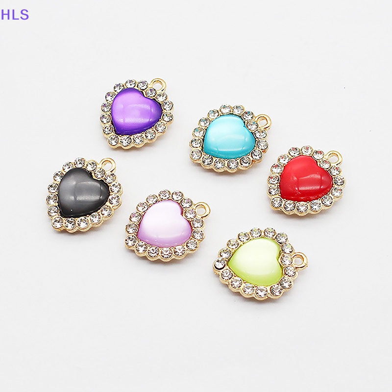 Phụ Kiện Treo Trang Sức Hình Trái Tim Bằng Resin Màu Vàng Kim 18MM Phong Cách Hàn Quốc