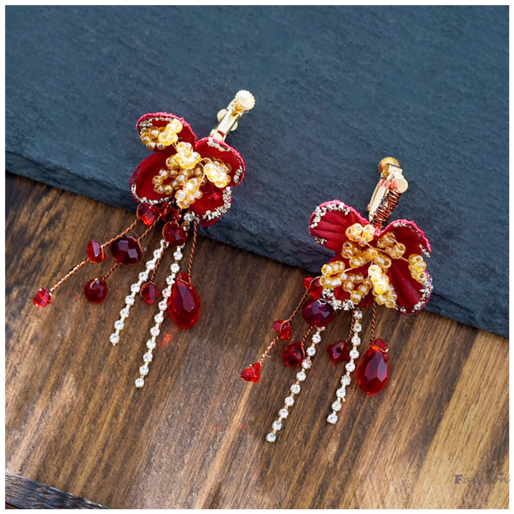 Kẹp Tóc Tua Rua Đính Ngọc Trai Phong Cách Cổ Điển