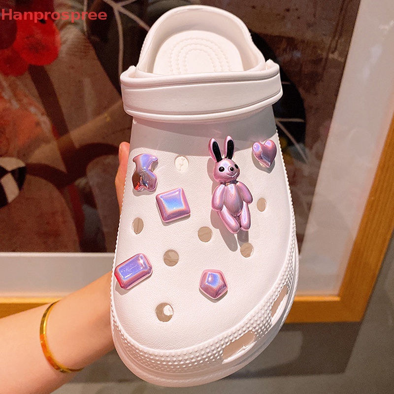 1 Bộ Phụ Kiện Trang Trí Giày Hình Hoa / Giày Croc Hoạt Hình Dễ Thương Có Thể Tháo Rời DIY