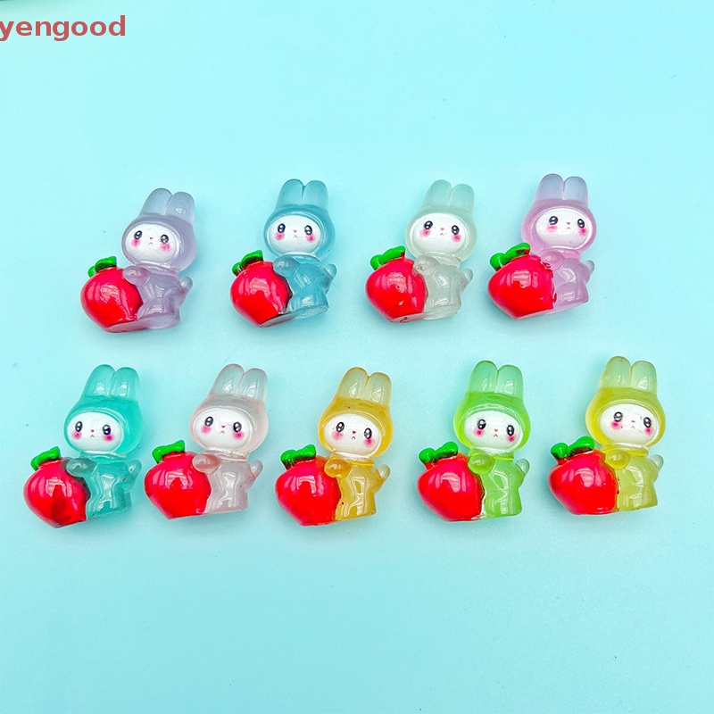 Bộ 2 Đồ trang trí Thỏ Bunny Hoạt Hình Phát Sáng Dùng Trang Trí Tiểu Cảnh