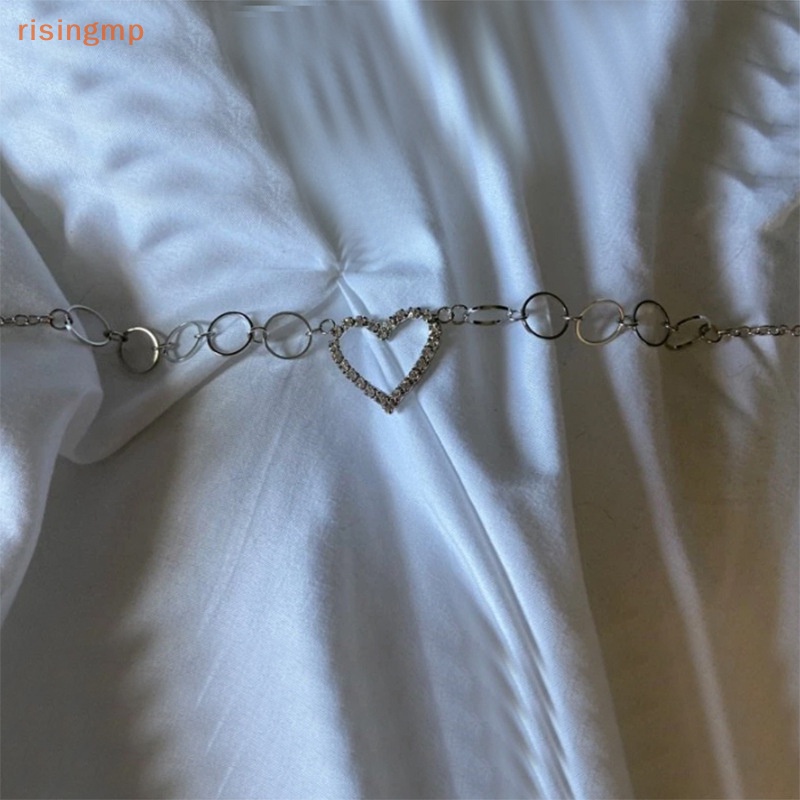 Thắt Lưng Dây Xích Hình Trái Tim Đính Đá Thời Trang Cho Nữ