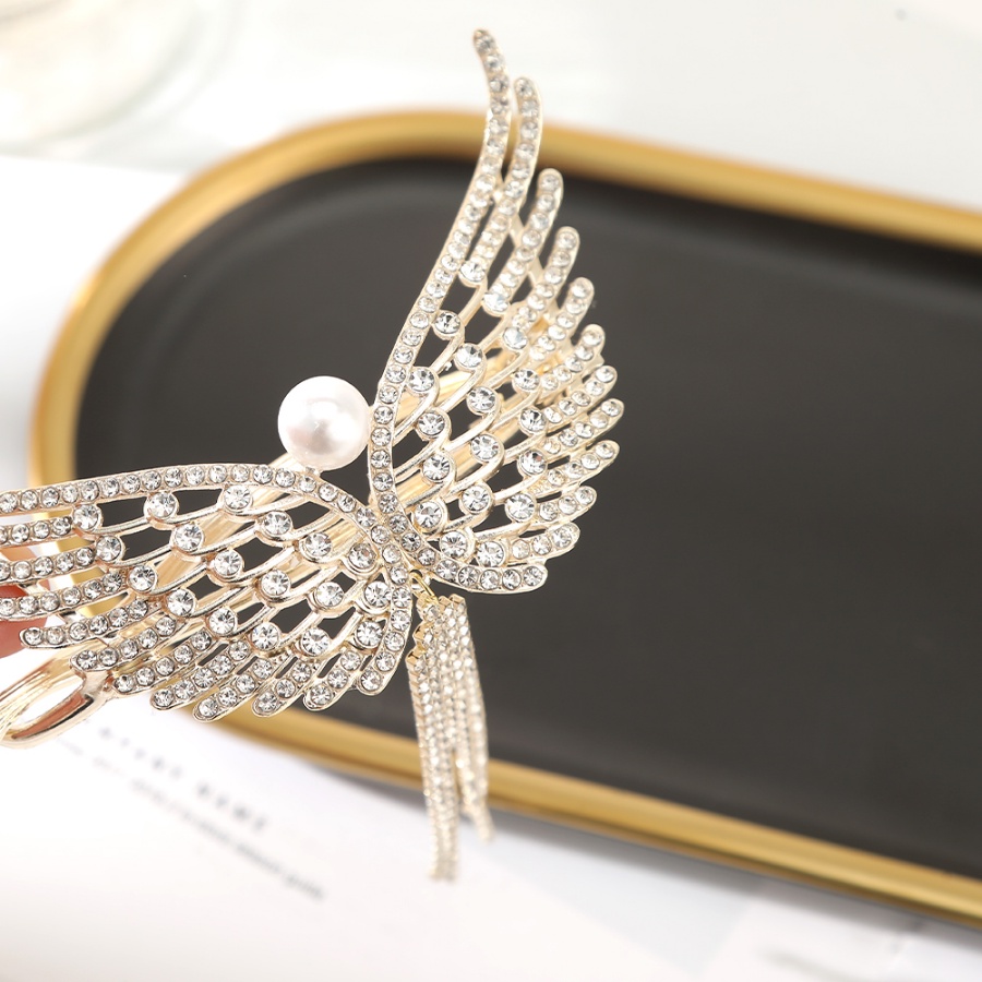 Kẹp Tóc Tua Rua Đính Kim Cương Pha Lê Toàn Diện Phong Cách Hàn Quốc Cho Nữ