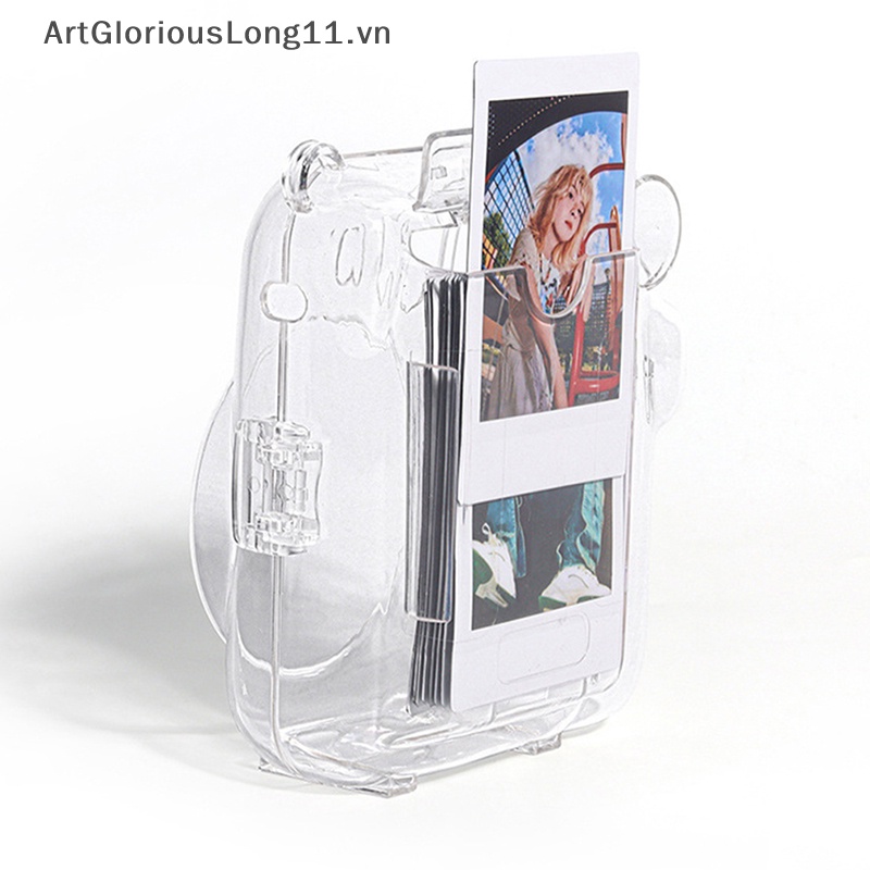 1 Set Túi Đeo Vai Đựng Máy Ảnh Instax Mini 12 Trong Suốt Có Nhãn Dán