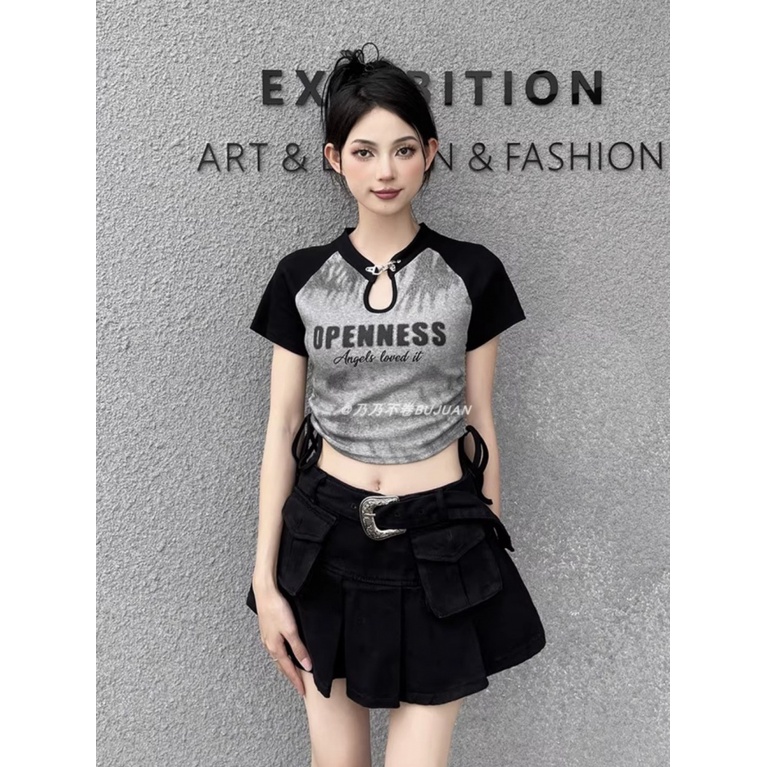 Áo baby tee Thun croptop Ngắn Dáng Ôm Co Giãn Gợi Cảm Cho Nữ