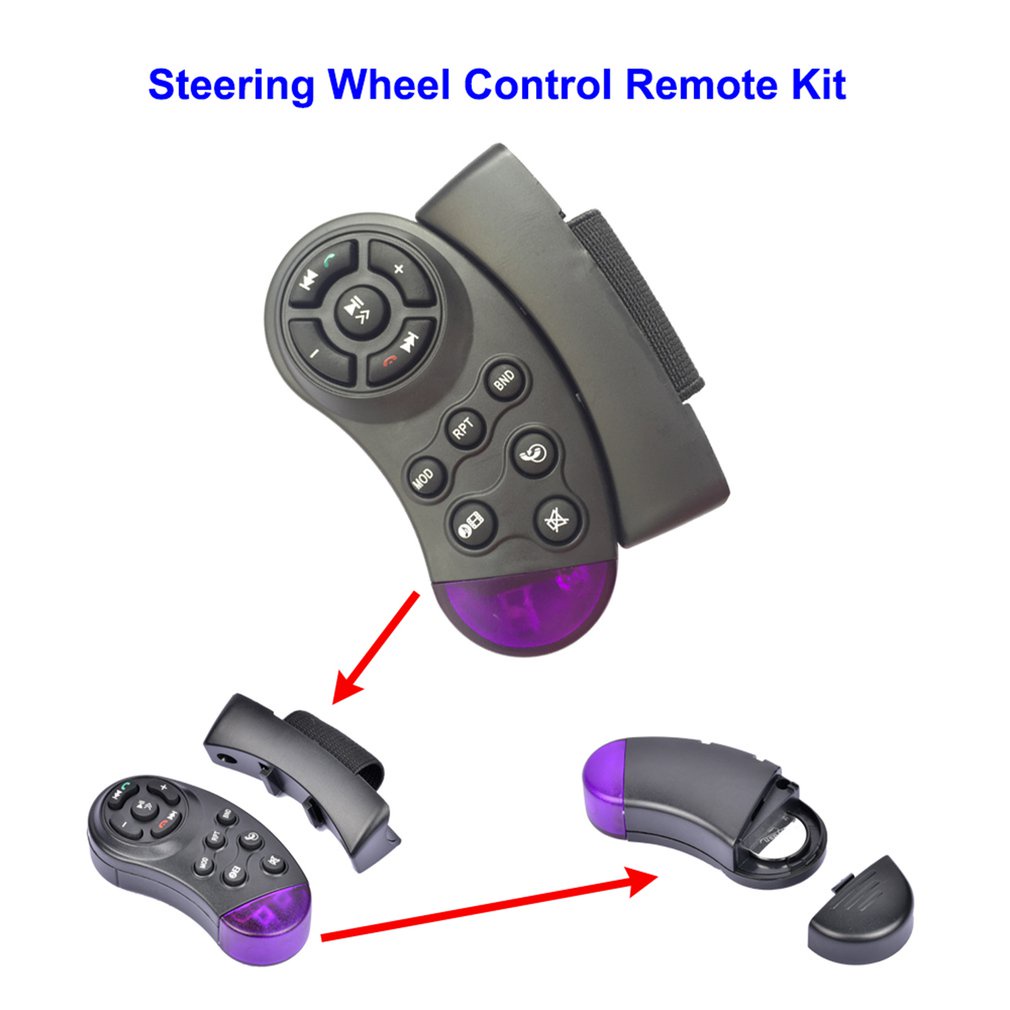 Intelligent Smart Ergonomic Design Remote Control Steering Wheel Remote-Control Dvd Vehical Car Cd Black [Q/15]