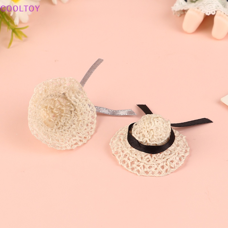 Mũ Rơm Đan Thắt Nơ Dễ Thương Trang Trí Nhà Búp Bê