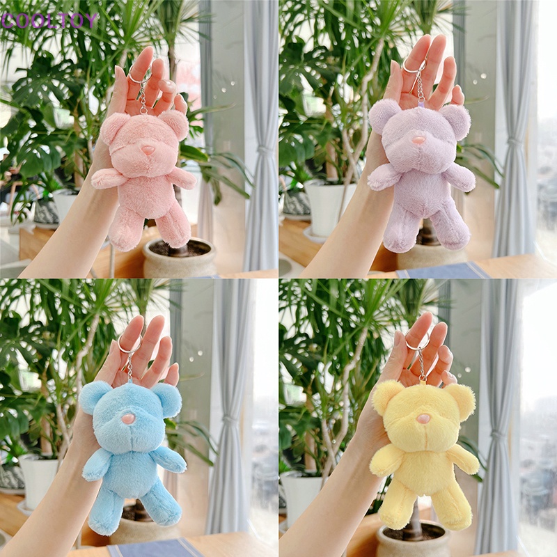 Móc Khóa Hình Gấu Bông Bằng Cotton Mềm Dễ Thương