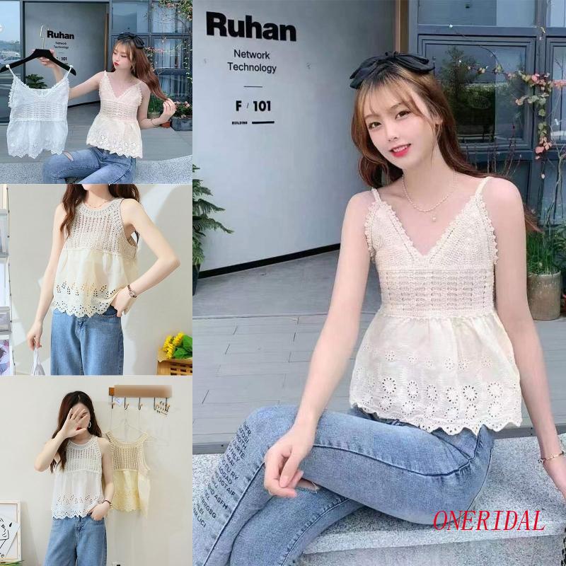 Áo Dệt Kim Sát Nách Cổ Tròn Thời Trang Mùa Hè Cho Nữ