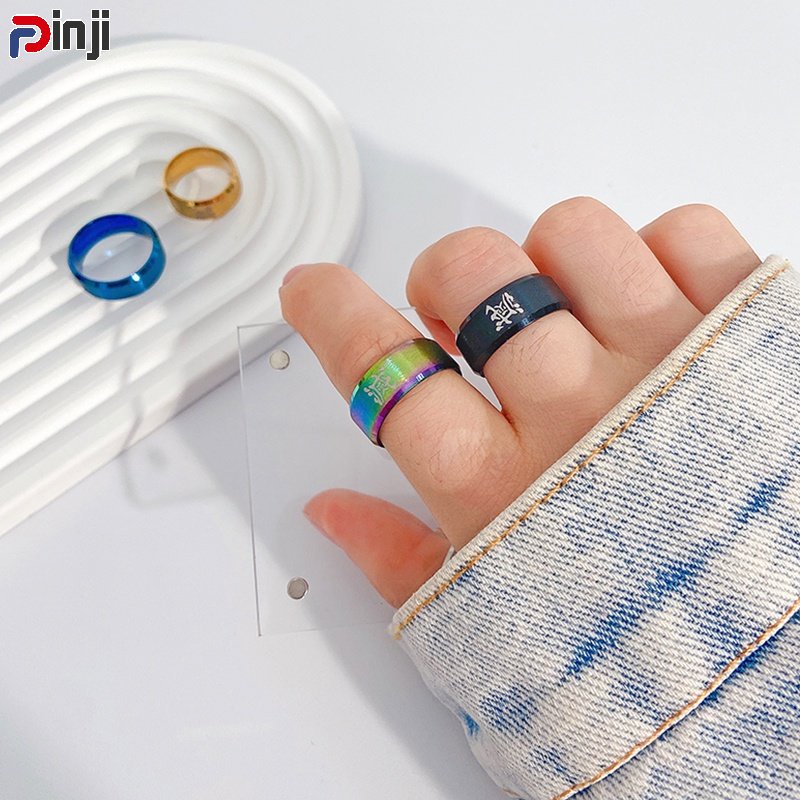 Nhẫn Nam Bằng Thép Không Gỉ Thiết Kế Đơn Giản Sáng Tạo