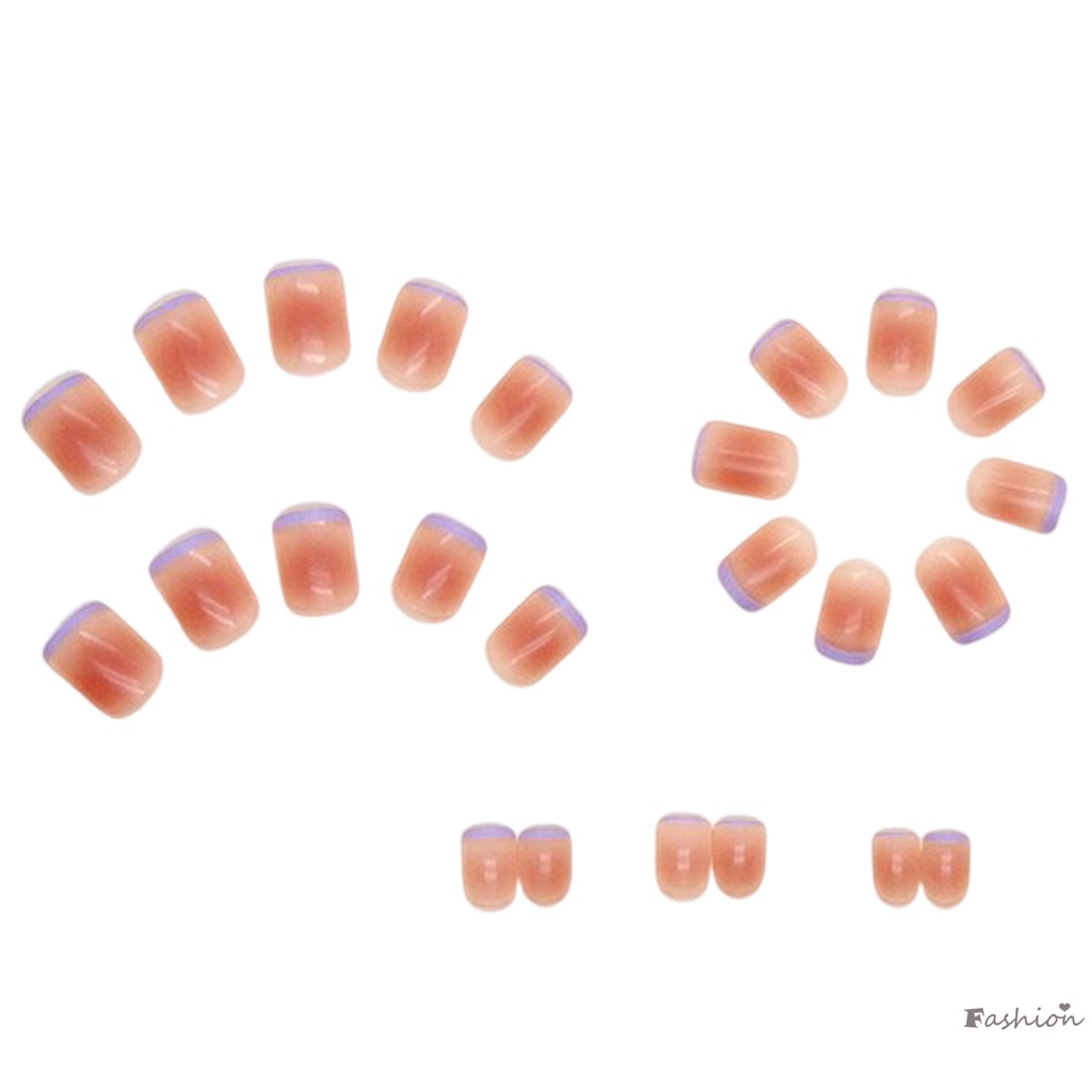Bộ Móng Tay Giả Ngắn Màu Hồng Trong Mờ Bền Và Không Bao Giờ Xẻ Tà