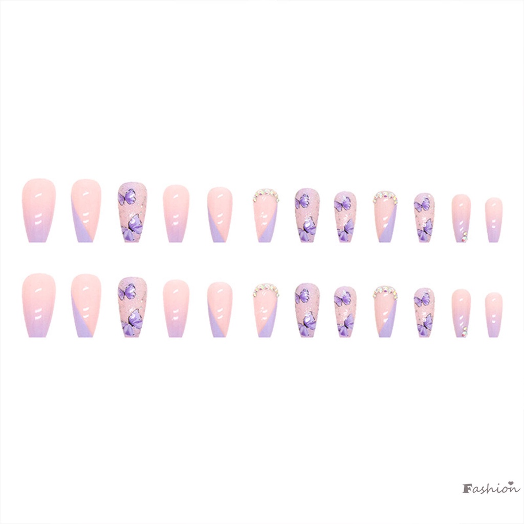 Móng Tay Giả Màu Sắc Đơn Giản Phong Cách Pháp