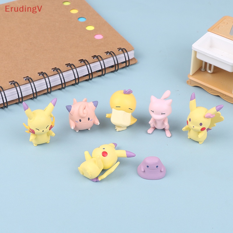 [ErudingV] Mô Hình Nhân Vật Queue Bikachu Psyduck Mew Clefairy Hoạt Hình Bằng Pvc Đáng Yêu [Mới]