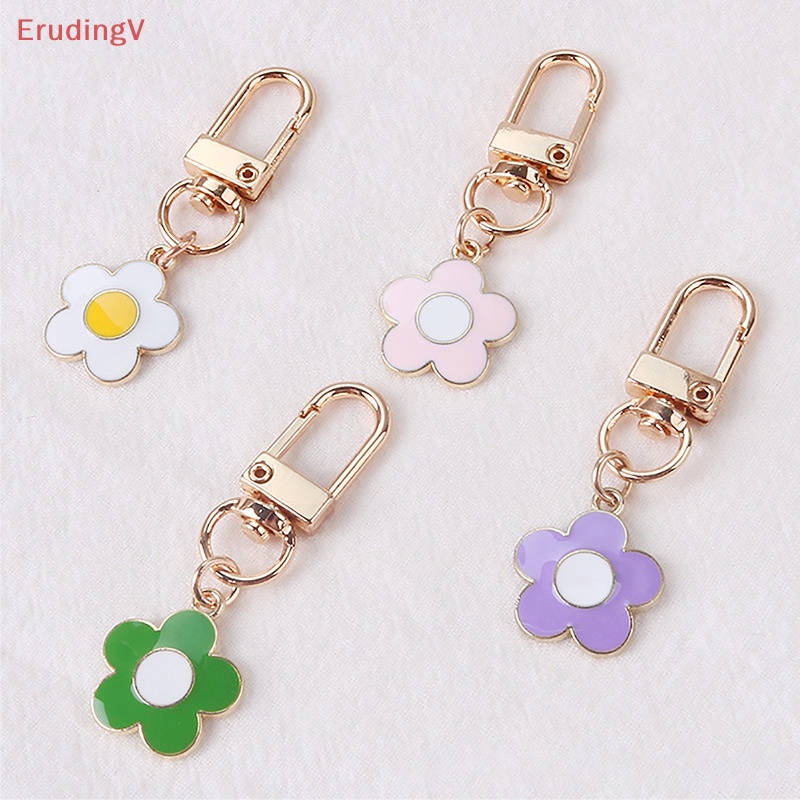 1 Móc Khóa Kim Loại Hình Bông Hoa Nhỏ Nhiều Màu Dễ Thương