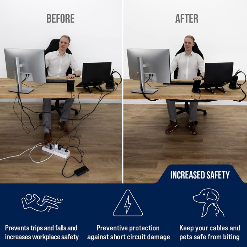 Dụng Cụ Sắp Xếp Dây Cáp Dưới Bàn Tiện Dụng