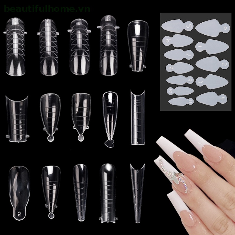Bộ 12 Khuôn Nối Dài Móng Hai Đầu Bằng Acrylic
