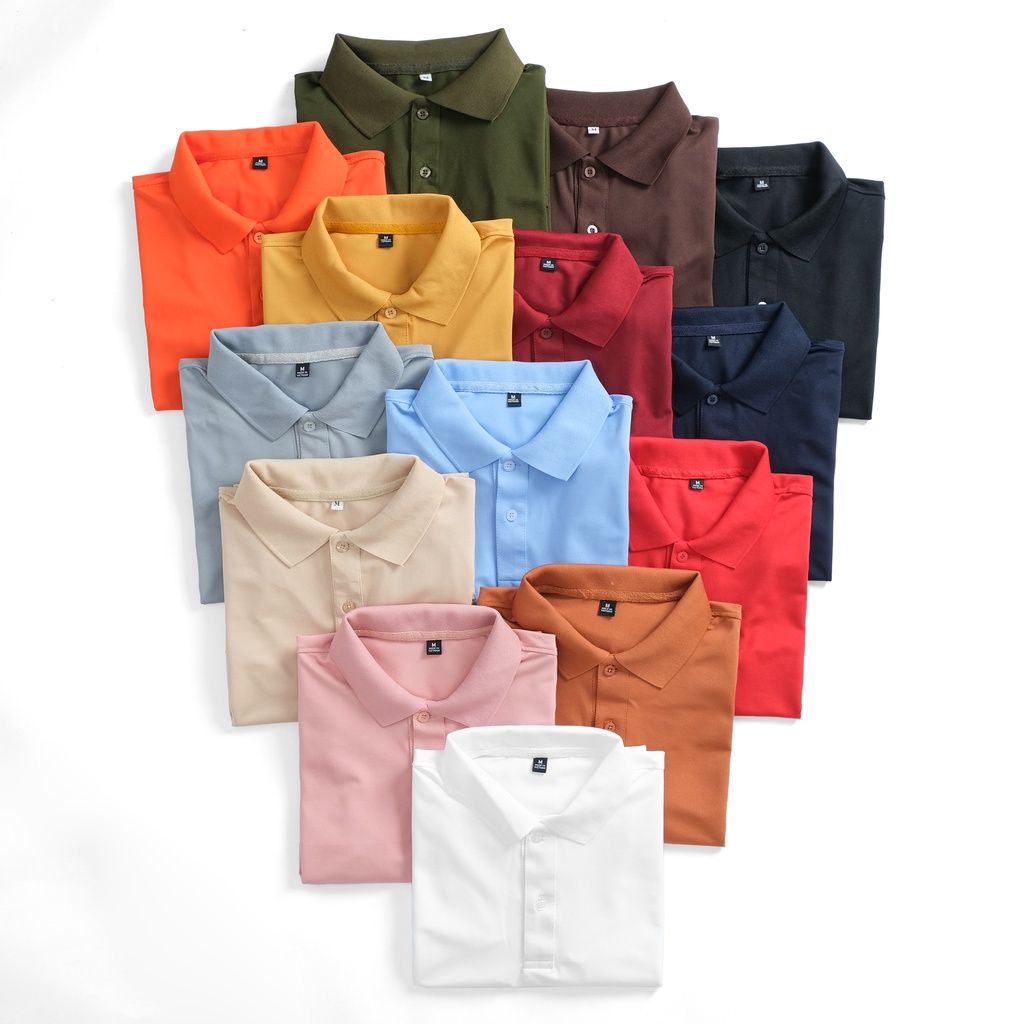 Áo polo trơn vải cá sấu không nhăn không xù đủ màu