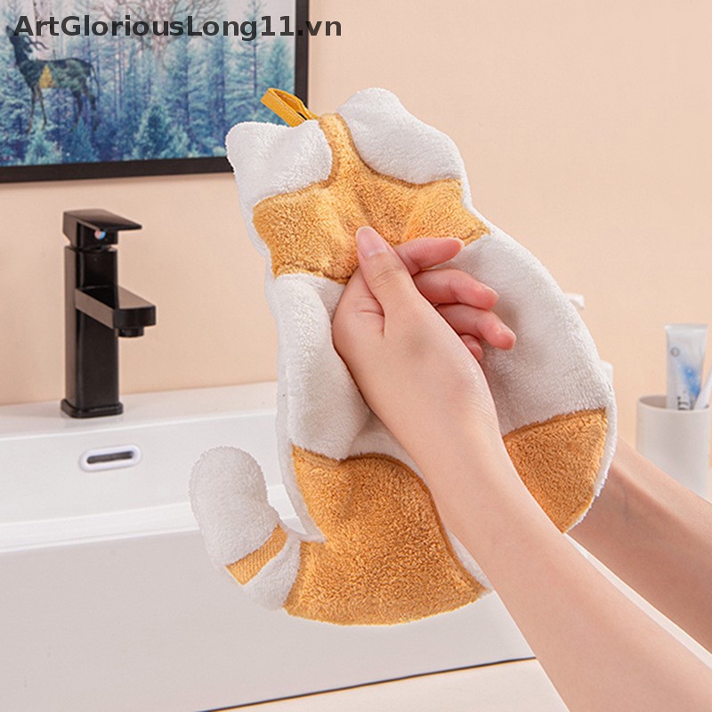 Khăn Lau Tay Sợi Nhỏ Hình Mèo Đa Ứng Dụng Cho Nhà Bếp Nhà Tắm