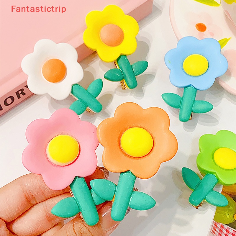 Kẹp Tóc Hình Bông Hoa Màu Kẹo Dễ Thương Thời Trang Mùa Hè Cho Bé Gái