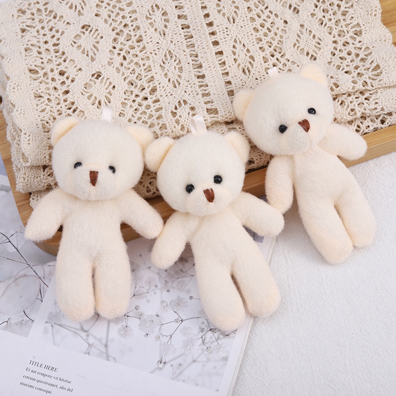 1 Móc Khóa Gấu Teddy Nhồi Bông Mini Mềm Mại Đáng Yêu