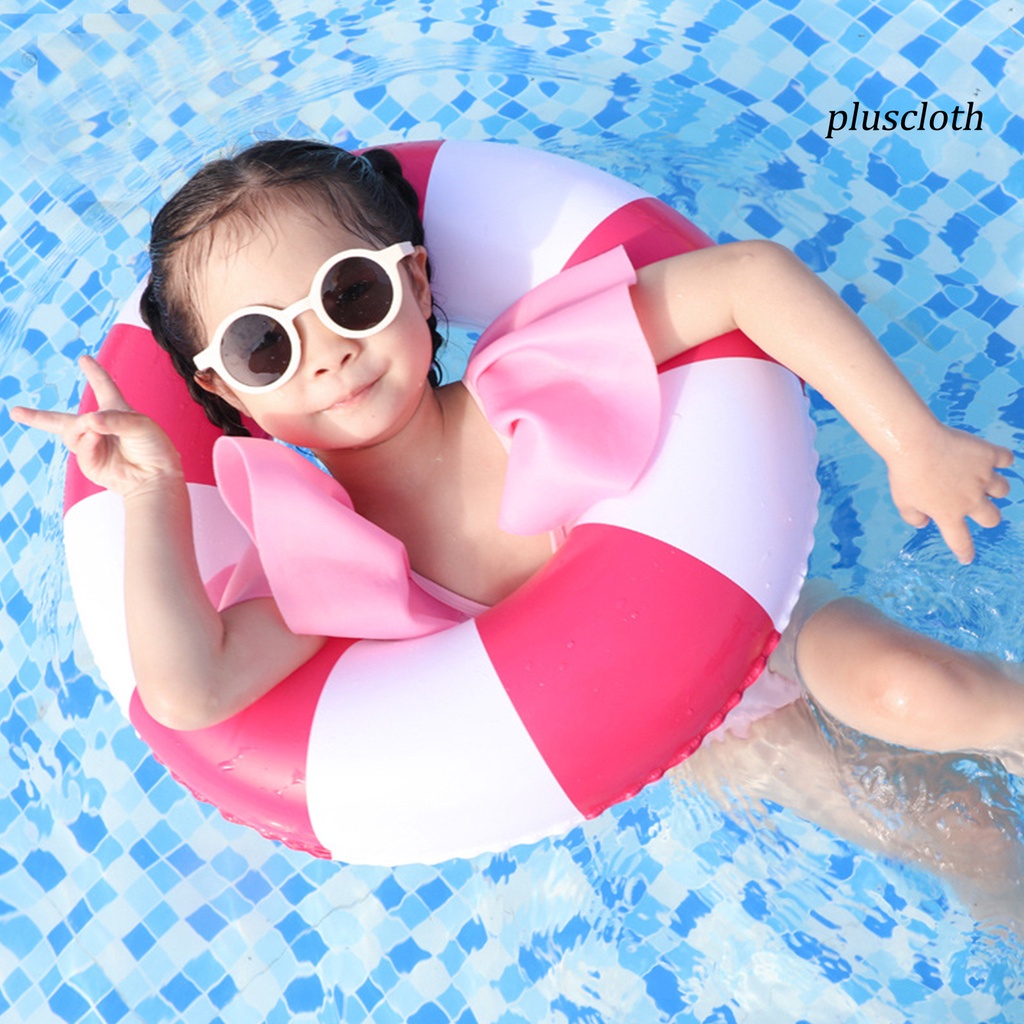 Phao Bơi Bơm Hơi Bằng PVC Dày Dặn Chống Lăn Họa Tiết Kẻ Sọc Nhiều Màu Sắc Vui Nhộn Cho Bé