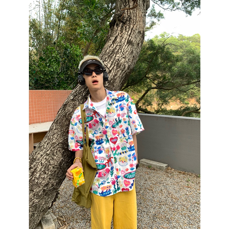 Áo Thun Cotton Mỏng Dáng Rộng Ngắn Tay In Hình Đường Phố Mỹ Thời Trang Mùa Hè 2023