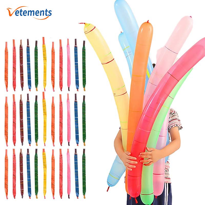 Bộ 10 Bong Bóng Bay Dài Bơm Hơi Màu Sắc Ngẫu Nhiên Dùng Trang Trí Tiệc Sinh Nhật Cho Trẻ Em