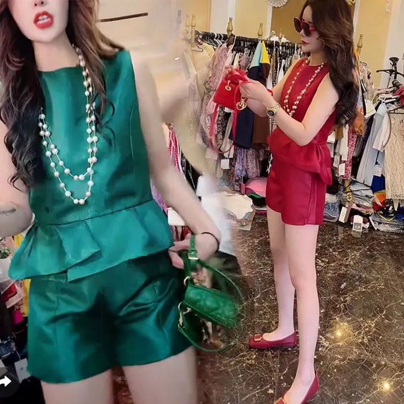 Bộ Áo Vest Phối Quần Short Thời Trang Mùa Hè Pháp 2023 Cho Nữ