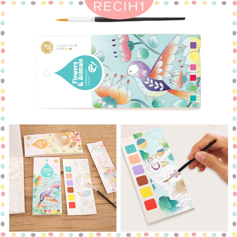 Sách Tô Màu Nước Bỏ Túi Kèm Cọ Cho Người Mới Bắt Đầu