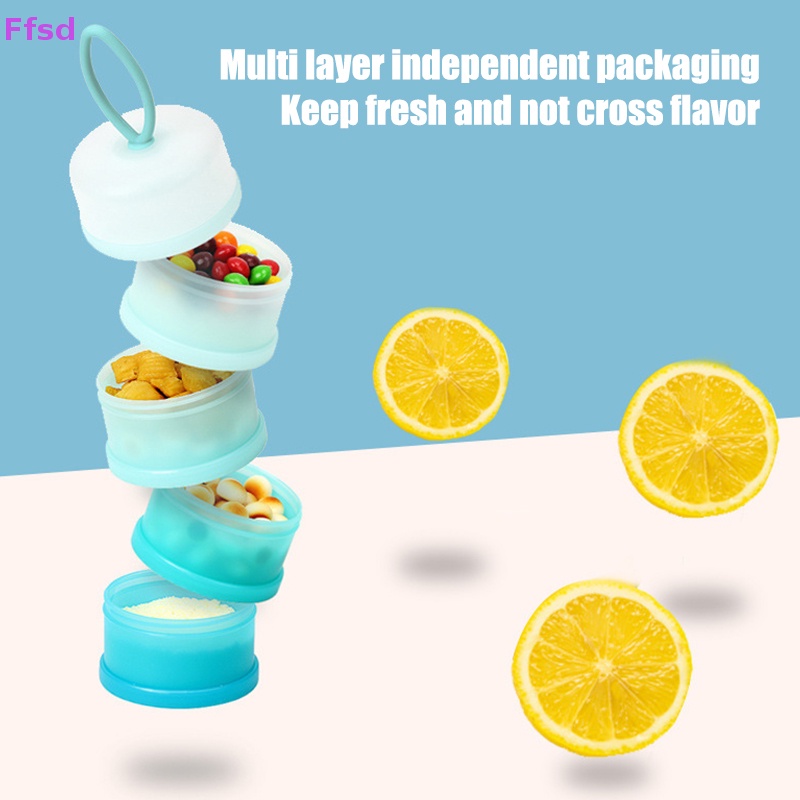 {Ffsd} Hộp Đựng Sữa Bột / Đồ Ăn Vặt 4 Tầng Sức Chứa Lớn Nhỏ Gọn Dành Cho Mẹ Và Bé * Hàng Bán Chạy