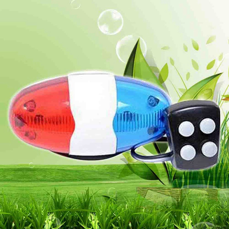 Đèn Pha 6 Bóng LED 4 Âm Thanh Kèm Còi Xe Cảnh Sát Dành Cho Xe Đạp