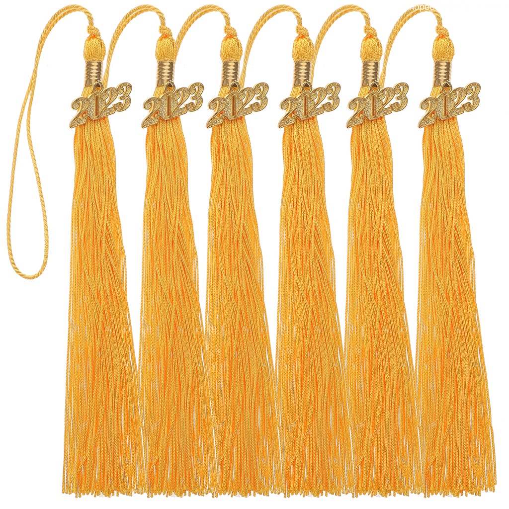 Set 6 Nhãn Dán Tua Rua Màu Vàng Đồng Mừng Tốt Nghiệp Năm 2023