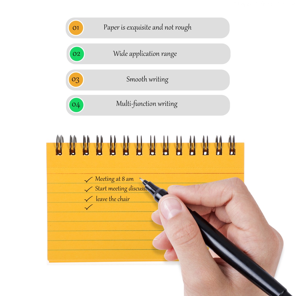 Bộ 5 Thẻ Ghi Chú Hình Xoắn Ốc Nhiều Màu Sắc