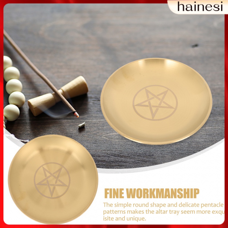 Home Decoration Jewelry Tray Décor Pentagram Metal Saucer Wicca Plate Candle Decorate Candlestick