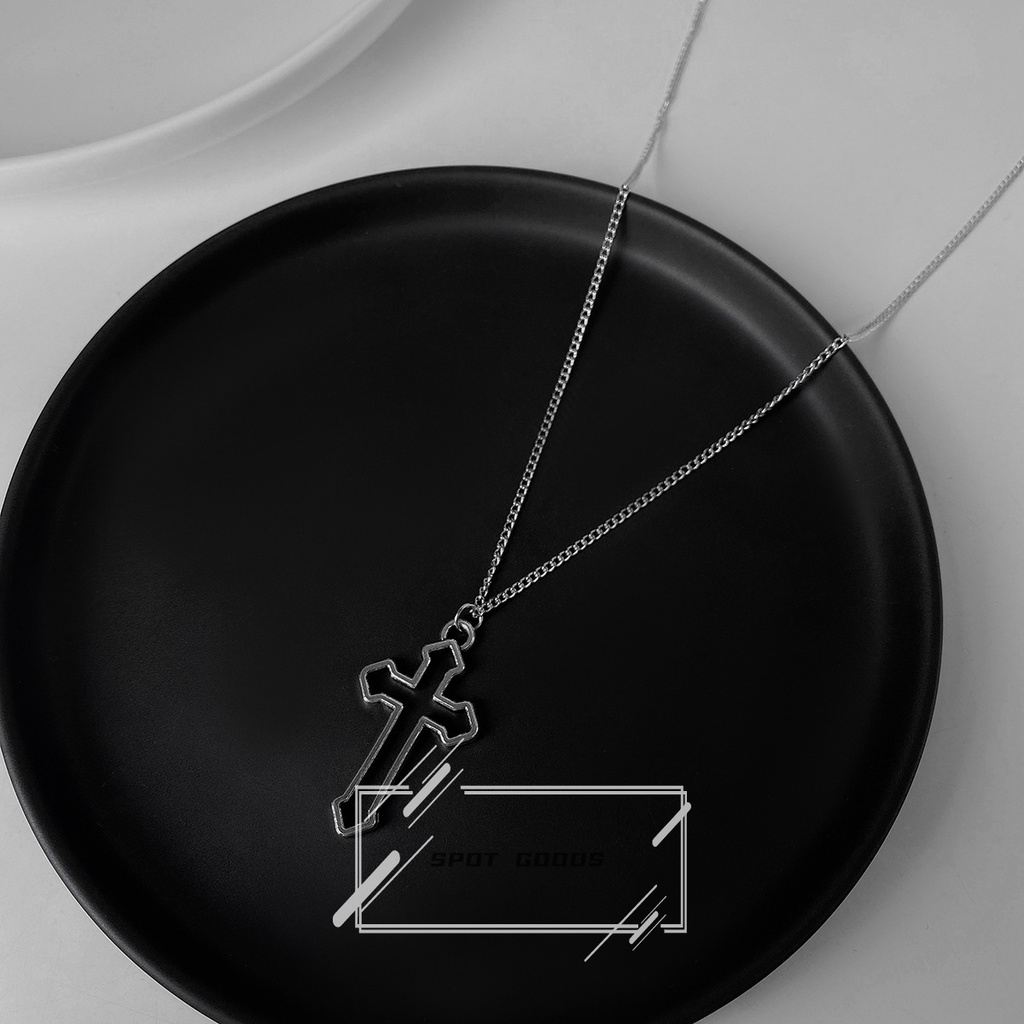 Vòng cổ Sợi Xích Mặt Thánh Giá Phong Cách hip hop Châu Âu Đơn Giản Cá Tính