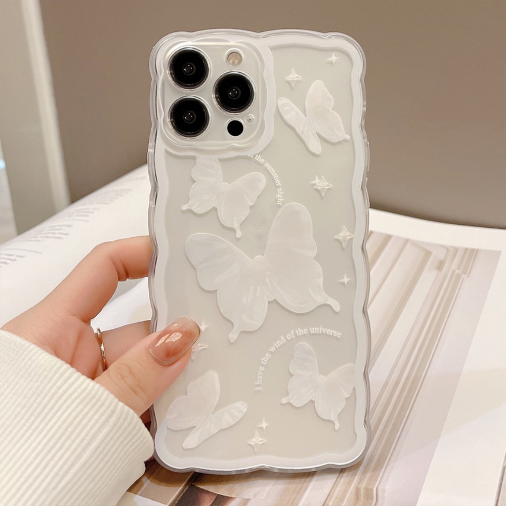 Ốp Điện Thoại TPU Mềm Chống Sốc Họa Tiết Bướm Cho IPhone 14 Pro Max 13 12 11 Pro Max XS XR 7 8 Plus