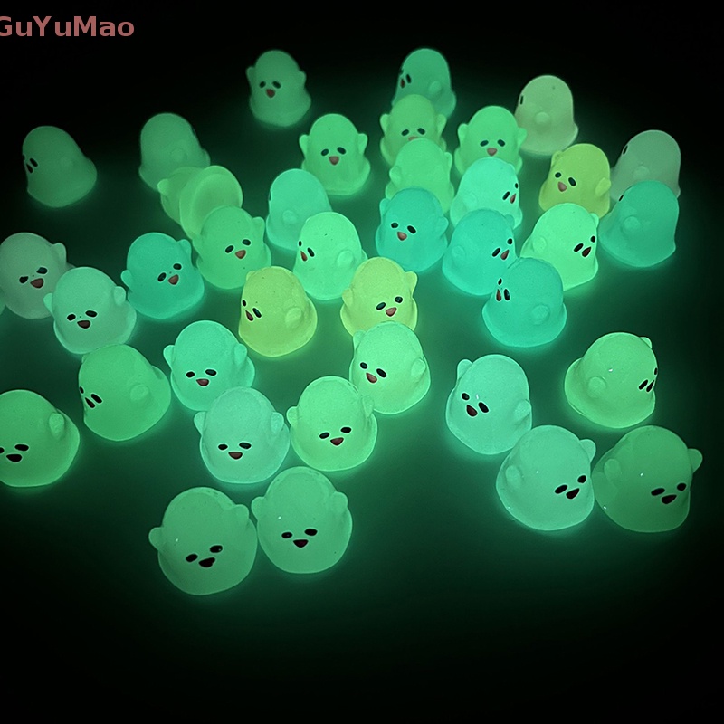 Bộ 2 Mô Hình Ma Hoạt Hình Dạ Quang Mini Bằng Nhựa Resin Trang Trí