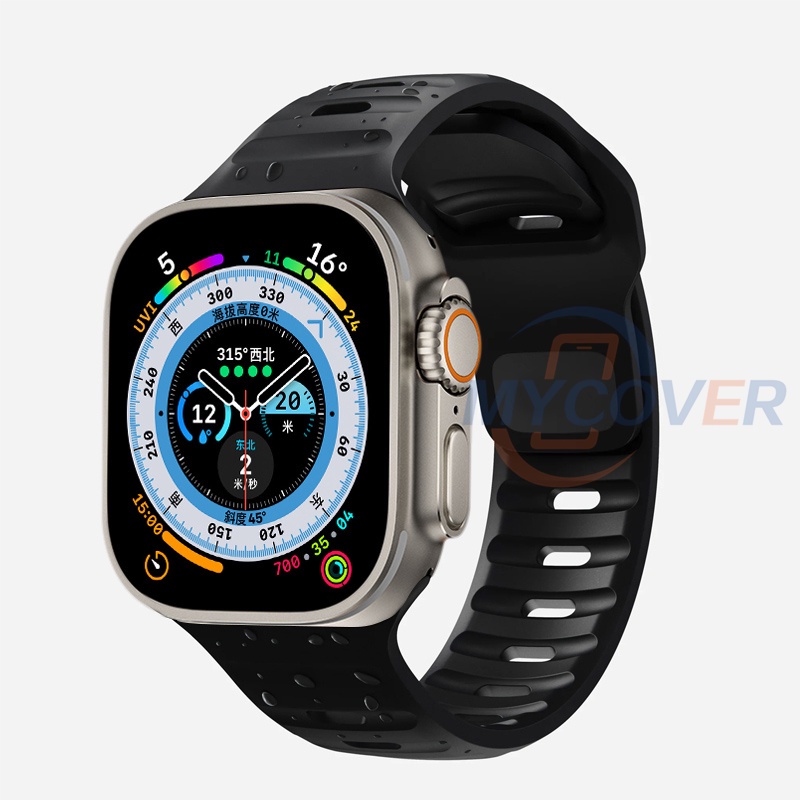 Dây Đeo Cao Su Silicone Khóa Nam Châm Cho Đồng Hồ Thông Minh Apple Watch Series 8 Ultra Pro 7 6 SE 5 4 3 2 1 Size 49mm 41mm 45mm 44mm 42mm 40mm 38mm