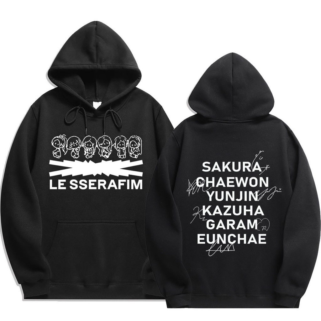 Kpop LE SSERAFIM Nam / Nữ Áo Khoác Thiết Kế Viện Trợ Quần Áo Cùng Áo Unisex Dạo Phố Áo Khoác Áo Top