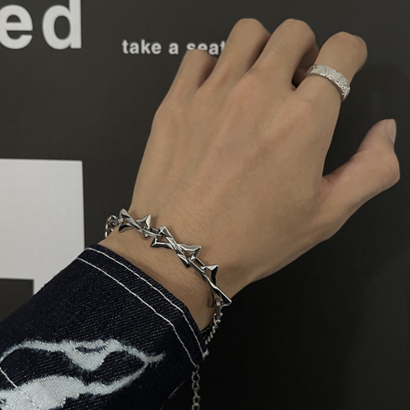 Vòng Đeo Tay Nối Chữ Z Bằng Thép Titan Thời Trang Đường Phố hip hop Đường Phố Cao Cấp Cho Nam Và Nữ