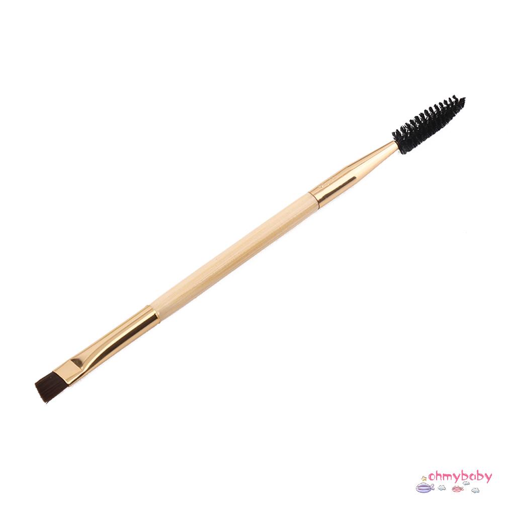 [InStock] Sợi tổng hợp vàng Tay cầm bằng tre mịn Dụng cụ trang điểm Bàn chải lông mày đôi mi [Z/10]