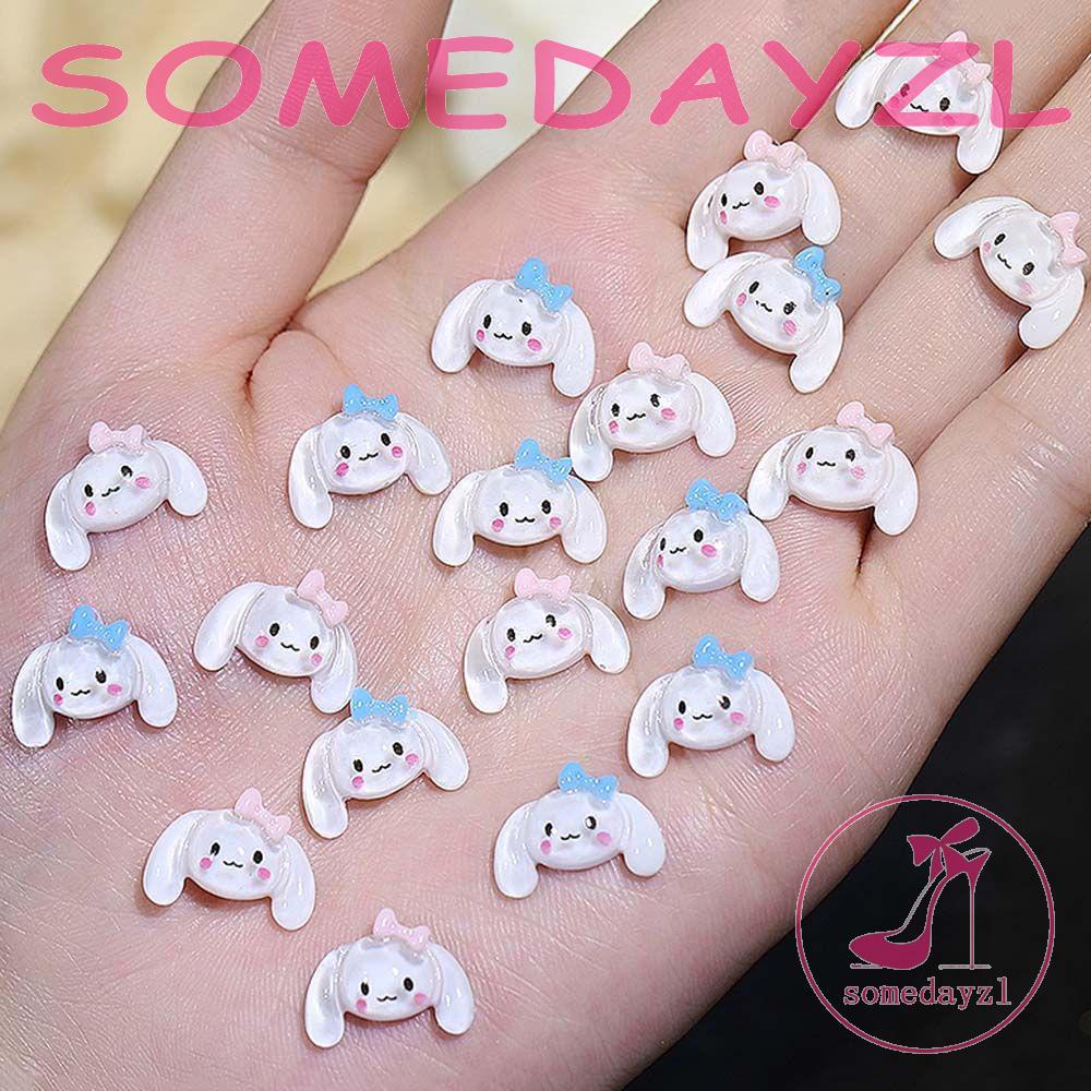 Phụ Kiện Trang Trí Móng Tay Trong Suốt Hình Chú Chó Tai To Dễ Thương DIY
