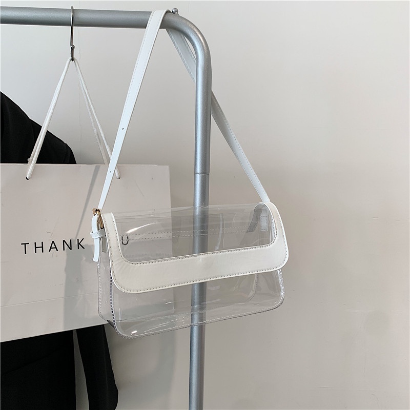 Túi Đeo Chéo Bằng PVC Chất Lượng Cao Màu Trơn Thời Trang Cho Nữ