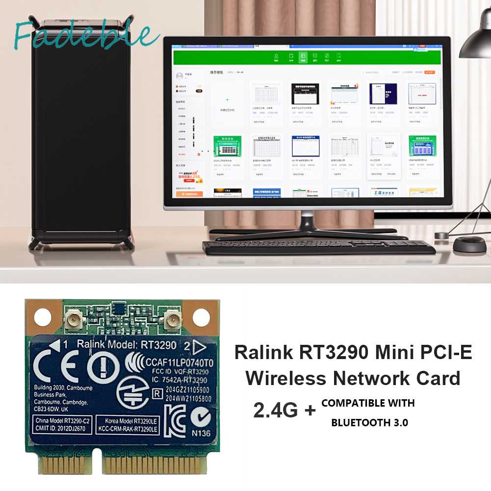 Thẻ Mạng WiFi 3.0 PCI-E RT3290 150M 2.4GHz Kết Nối Bluetooth Và Phụ Kiện