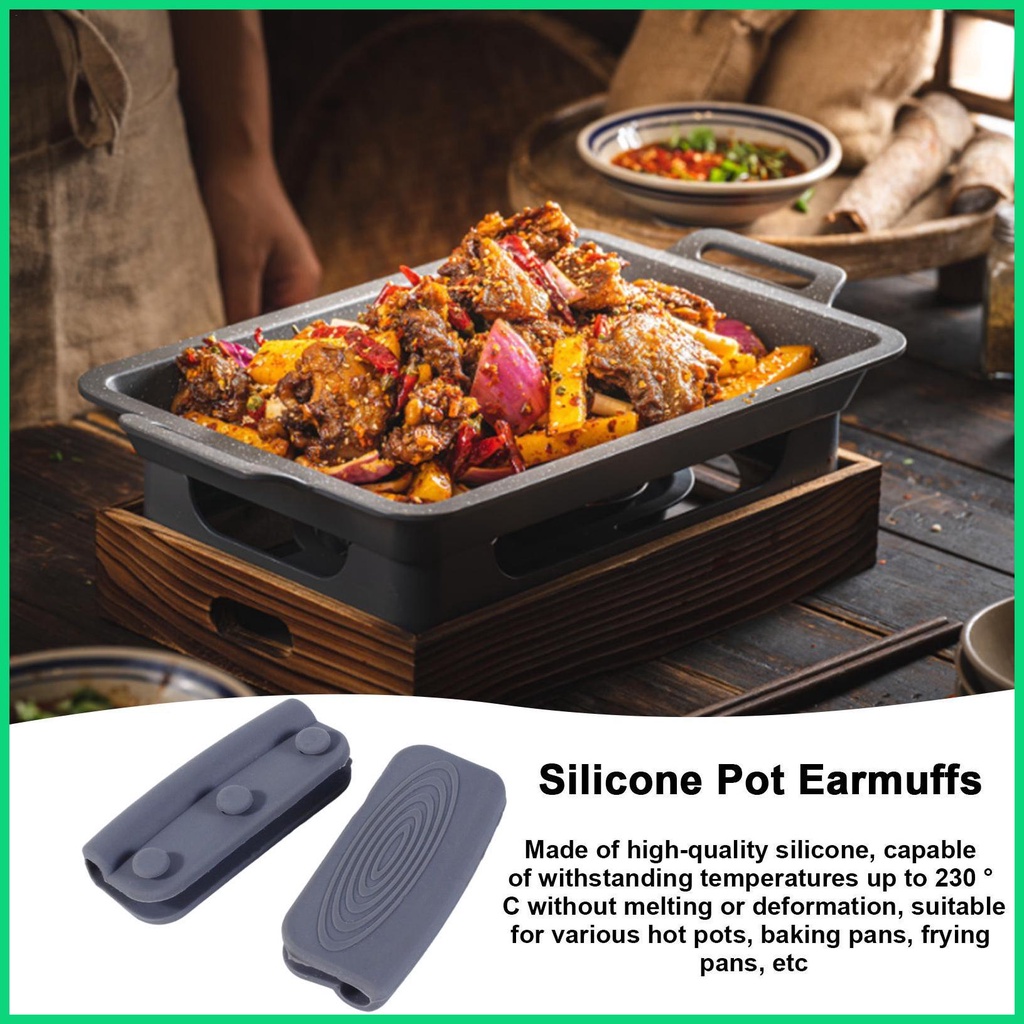 Set 2 Tay Cầm Silicone Hỗ Trợ Nhấc Nồi Chống Bỏng Tiện Dụng
