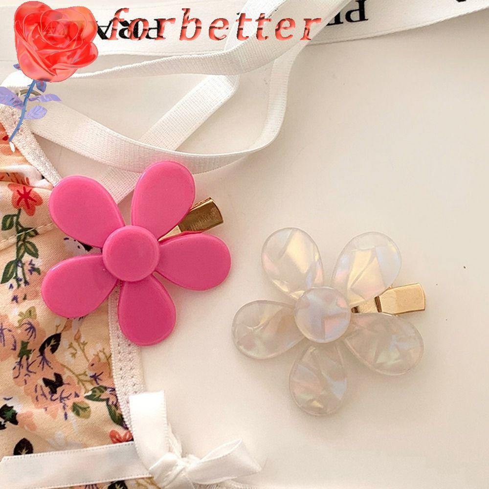 Kẹp Tóc Mỏ Vịt Đính Hoa Axit Acetic Y2K Màu Sắc Ngọt Ngào Phong Cách Retro Cho Nữ