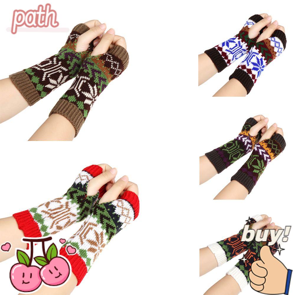 Găng Tay Dệt Kim Dài Dày Dặn Ấm Áp Co Giãn Thời Trang