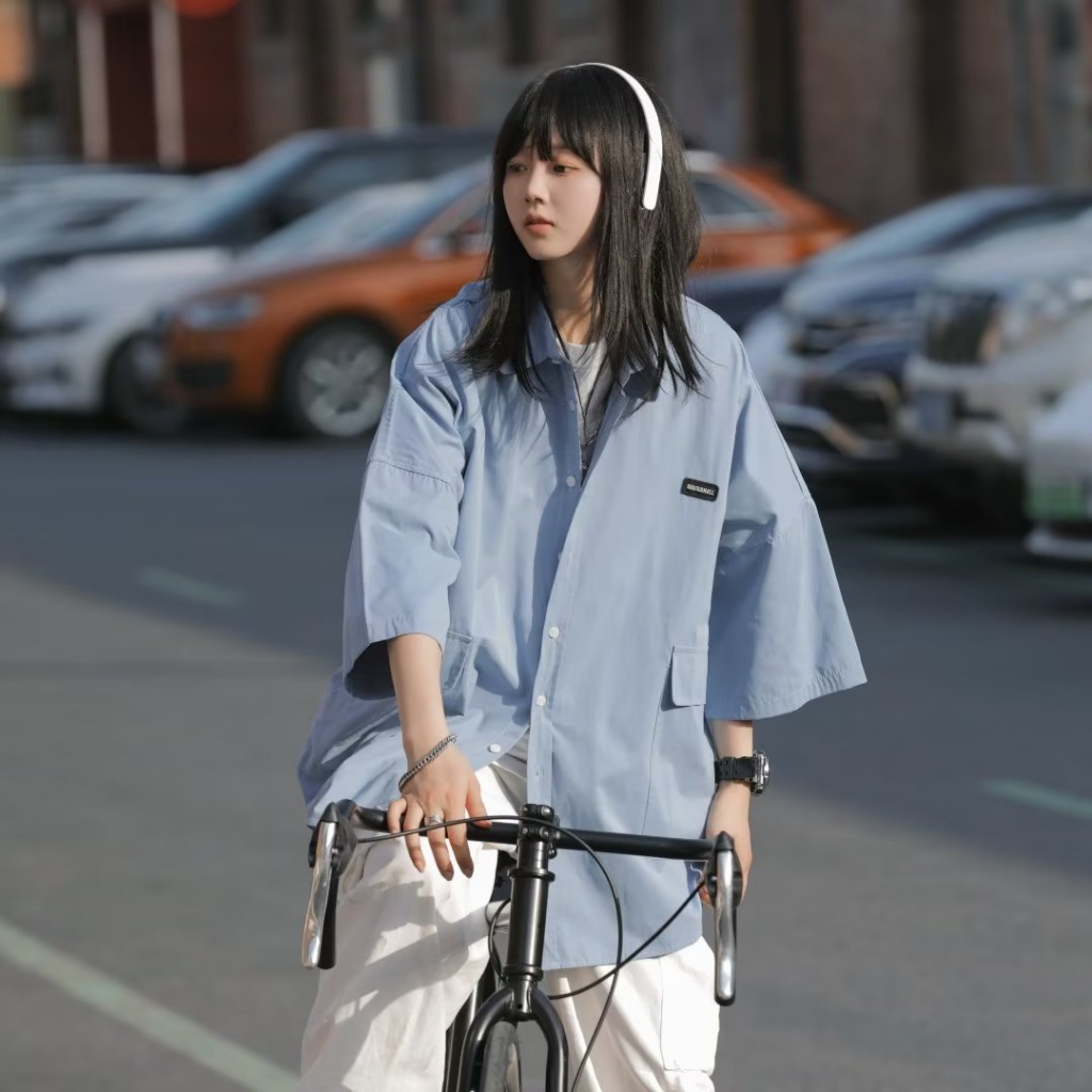 Áo Sơ Mi Tay Ngắn Dáng Rộng Phong Cách Hàn Quốc Thời Trang Mùa Hè Mới Cho Nam